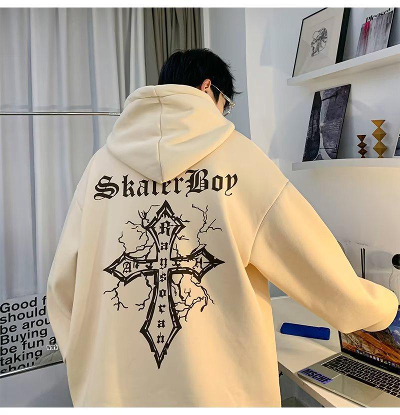 High-End European & American Streetwear Hoodie for Men - Oversized, Heavyweight, Trendy Autumn/Winter Jacket