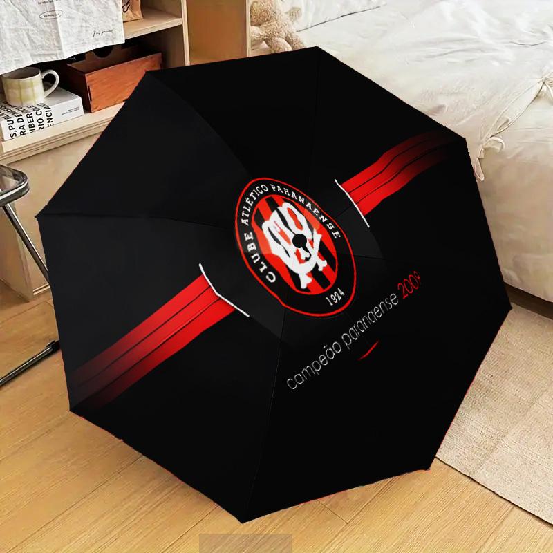 Atletico Paranaense Crest Automatic Folding Umbrella - 8-Rib Travel Umbrella with Auto Open/Close & Portable Gifts for holidays or birthdays