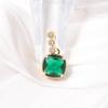 Copper-Plated Emerald Diamond Pendant Necklace for Women