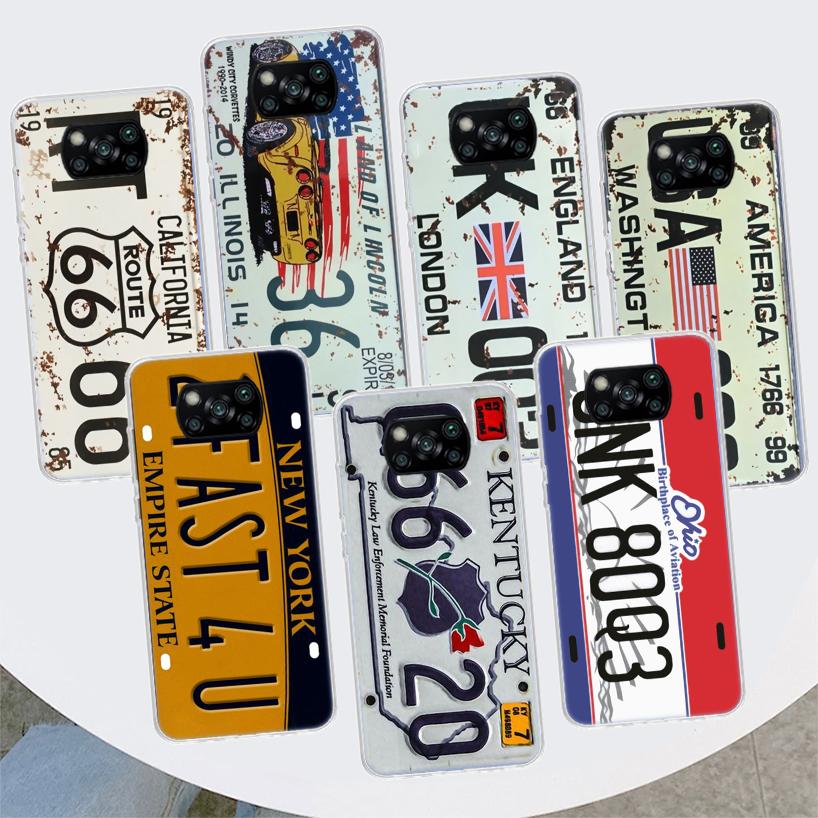 

Чехол для телефона в стиле ретро с номерным знаком для Xiaomi Mi 11 Lite 11i 12X 12 9 8 11T 10T 9T Pro 10 5X 6X Ultra 5G, чехол