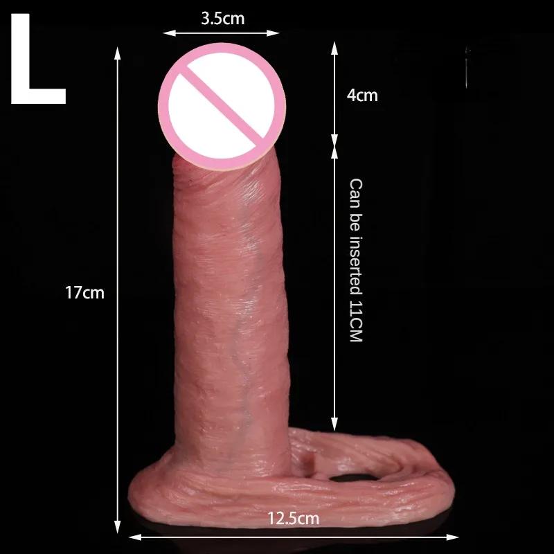 Reusable Silicone Penis Sleeve Delay Ejaculation Cock Sleeve Enlarger Super Soft Penis Extender Couples Condom Sex Toys for Men