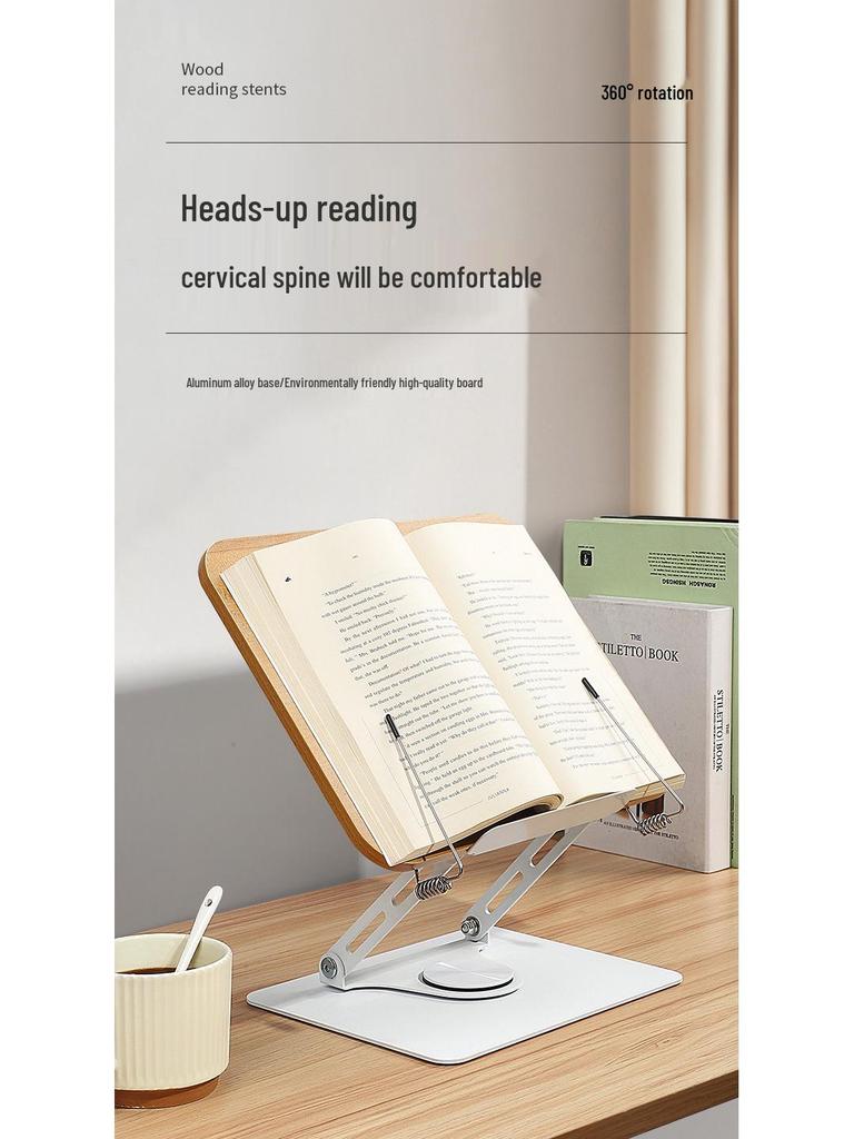 Acrylic Rotating Reading Stand: Multifunctional Book, Tablet, and Laptop Holder with Page Turner for Children