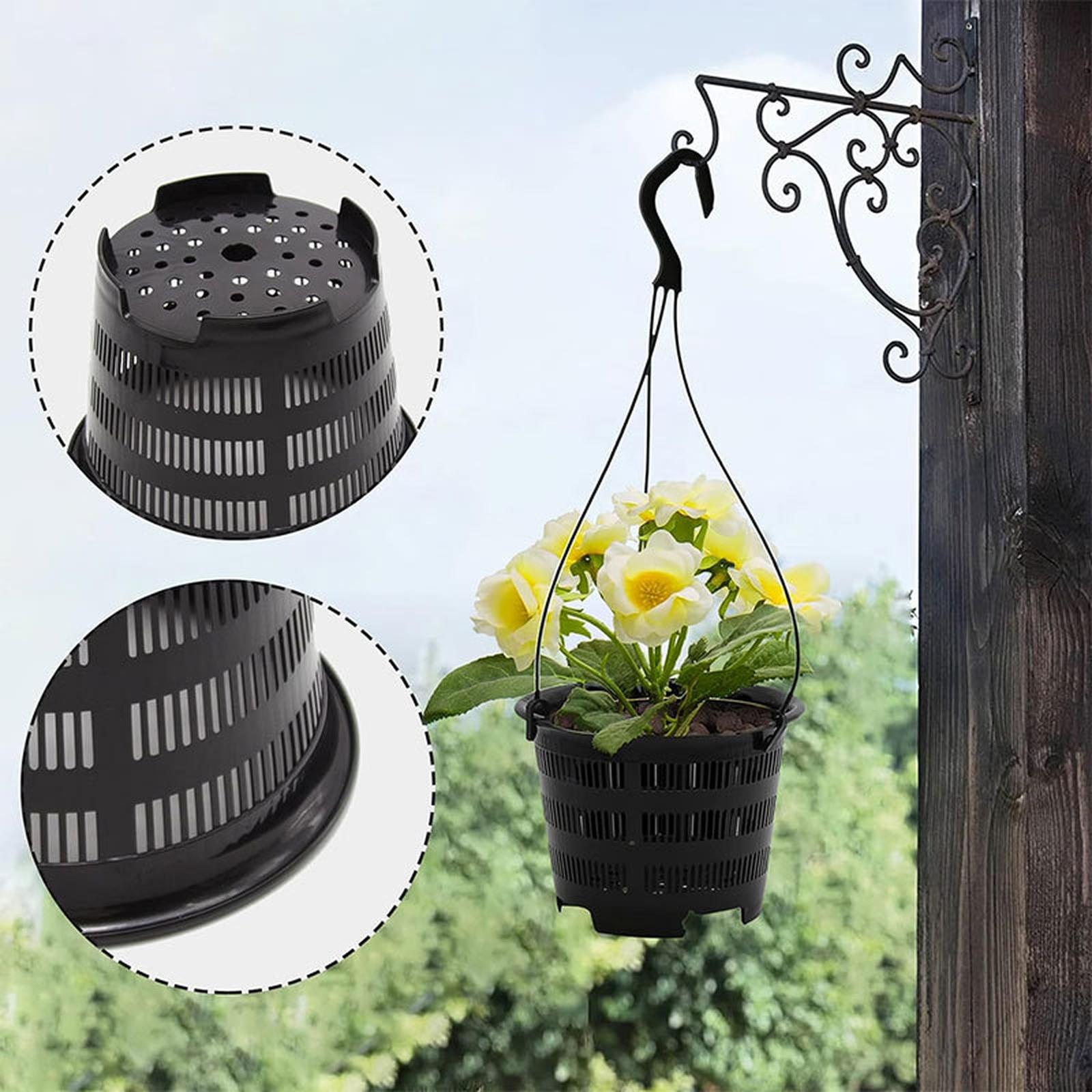 

Orchid Clear Mesh Cup Potted Plant Flower Nursery Tray Basket Plastic Breathable Container Hanging Hole Black One Size