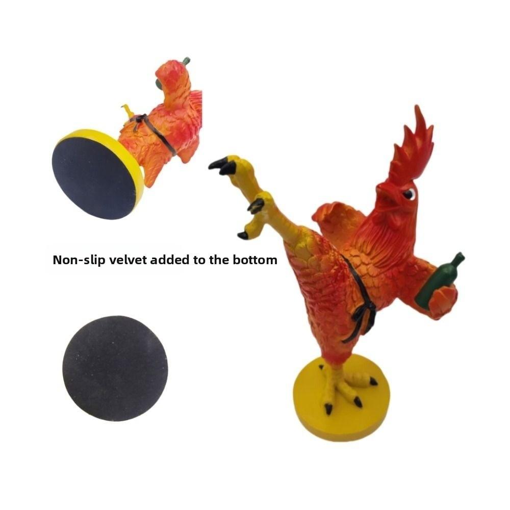 Creative Rooster Sculpture Funny Animal Miniatures Figurine Drunken Kung Fu Chicken Statue  Farm