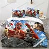 Japão Ataque em Titã 3D Conjuntos de Capa de Edredom Impresso Conjunto de Cama Fronha Twin Full Queen King Size Roupa de Cama de Linho Dropshipping