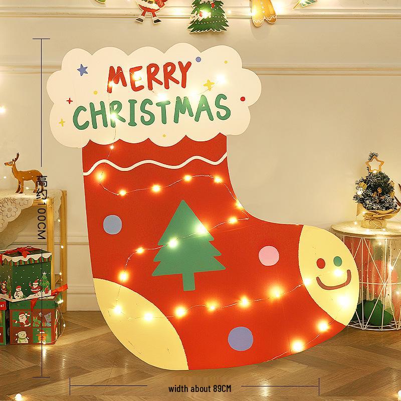 Ornamenti di Natale a Tema Babbo Natale: Set Scena Oggetto di Scena per Foto Vacanze all'Aperto