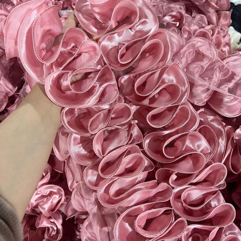 1Meters/lot 10cm Wide Colorful Satin Wave Three-dimensional Lace DIY Performance Costume Dance Dress Skirt Lace