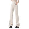 Genuine pocket pants women's autumn new wide-leg micro-flared pants high waist and thin straight casual sports sweatpants