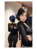 Backless Lace Long Sleeve Thermal T-shirt: 2025 Autumn/Winter Versatile Fleece Solid Color