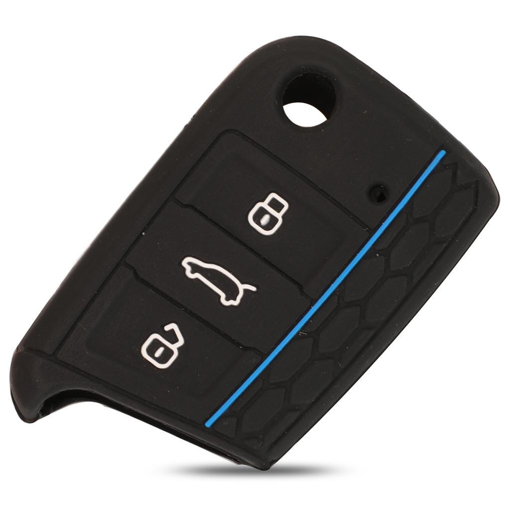 Jingyuqin 3 Button Silicone Key Fob Cover Case For VW Polo 2016 Golf 7 MK7 For Skoda Octavia Combi A7 For SEAT Leon Ibiza CUPTRA