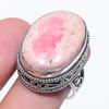 Natural Rhodochrosite Gemstone 925 Sterling Silver Jewelry Ring Size 9 Q8H20