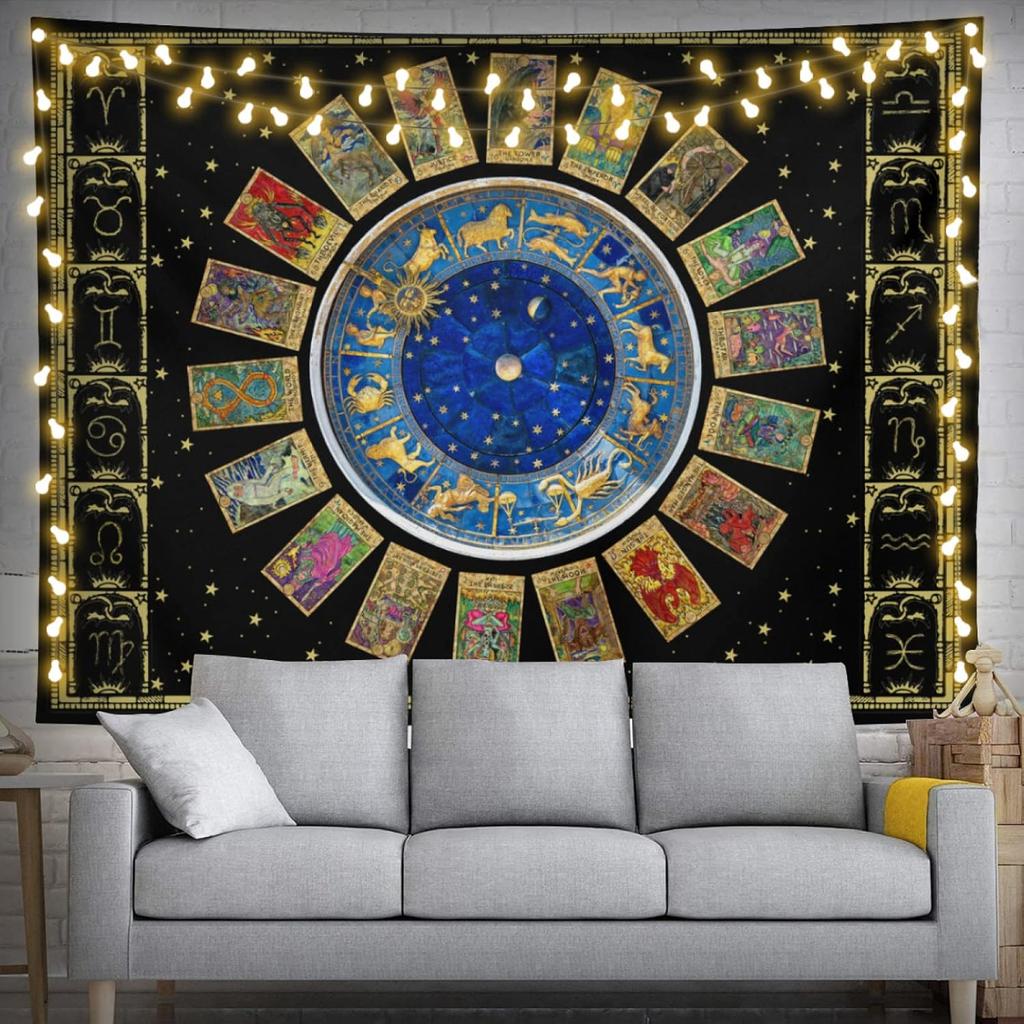 Tarot Tapestry Zodiac Tapestry Constellation Tapestry Astrology Wall Hanging Party Decorations Home Decor For Bedroom Living