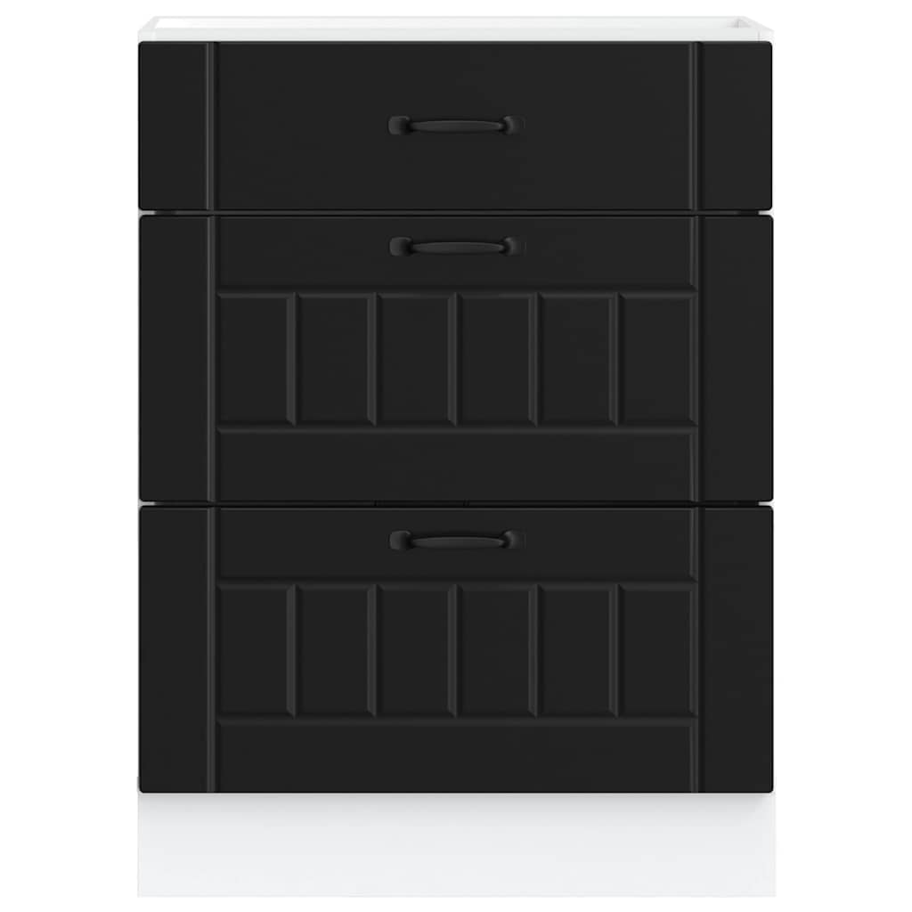 Kitchen Base Cabinet „Lucca” Black Glued Wood