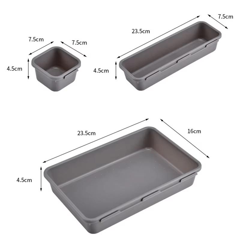 8 teile/satz Einstellbare Schublade Organizer Box Tabletts Make-Up Kosmetik Kleinigkeiten Teiler Halter Küche Badezimmer Schrank Schmuck Box