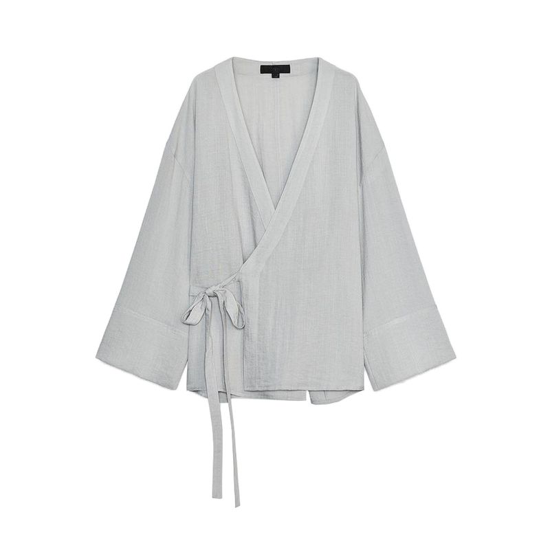 Casual Suit Side Bowknot Decoration Kimono Outerwear 5427723 Pajamas Style Pants 8338513