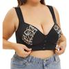 Oversized Bra, European and American Sizes, Cross-border Hot-selling Large Cup Vest-style Front-button Printed Underwear
