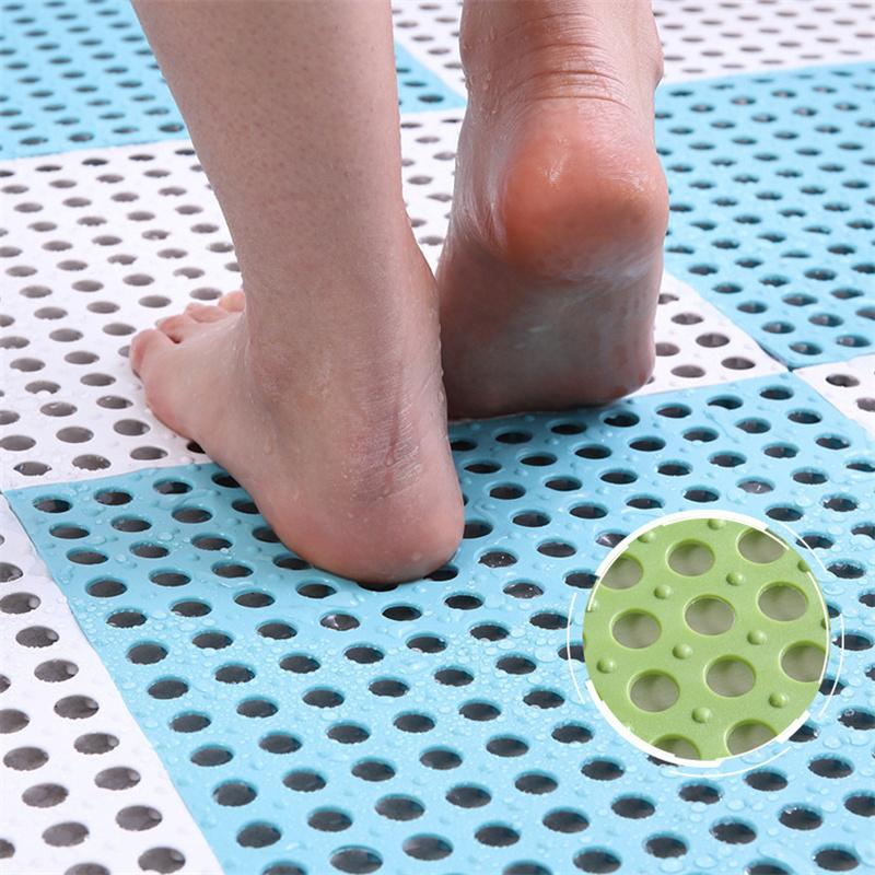 30X30cm Bathroom Non-slip Mat Kitchen Bath Shower Toilet Plastic Waterproof Spliced Patchwork Floor Mat