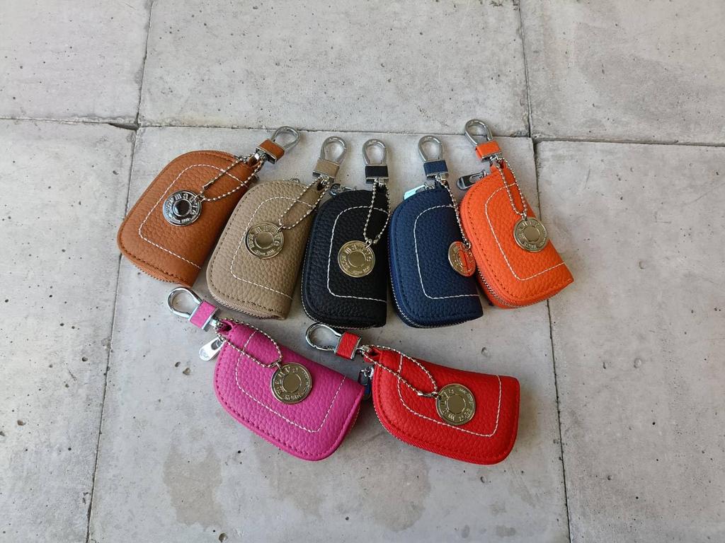 mauve Genuine Leather Smart Key Case, Pink
