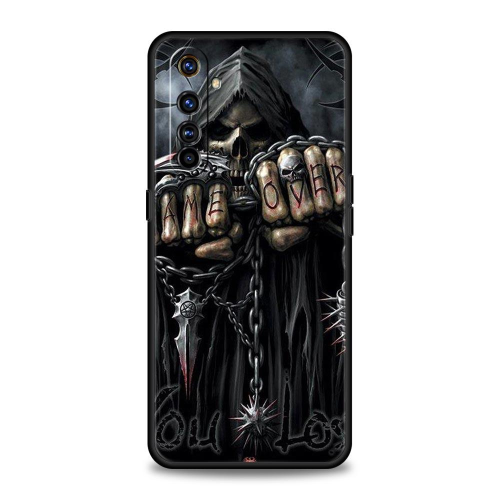 Skull Skeleton Grim Reaper Case For Realme 12 11 10 9 8 5G 7 6 GT5 GT3 GT2 Pro Plus C21 C25 C35 Realme GT Neo 2 3 3T 5 Cover
