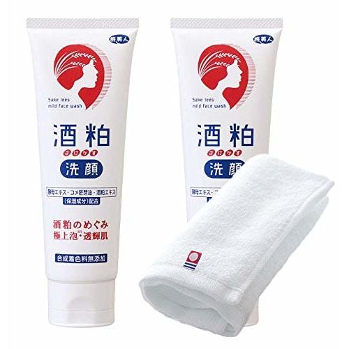 BAYU STORE Azuma Shoji [A set that comes with an Imabari towel at the same price] Sake lees facial cleansing foam 120g 2-piece set / Additive-free Sup
