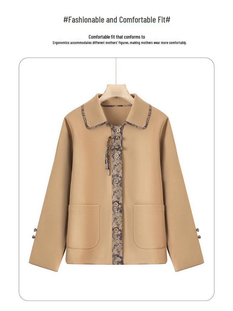Petite Women's Spring & Autumn Short Trench Coat 2025 - Stylish Casual Outerwear for Middle-Aged and Elderly