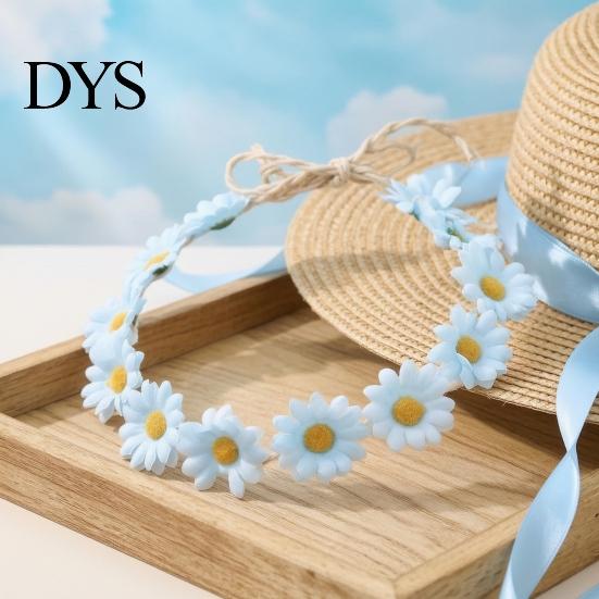 Children Stage Performance Headband Daisy/Sunflower Wreath for Women Girls, Adjustable Floral Crown Cute Macaron Color Flower Beach Vacation
