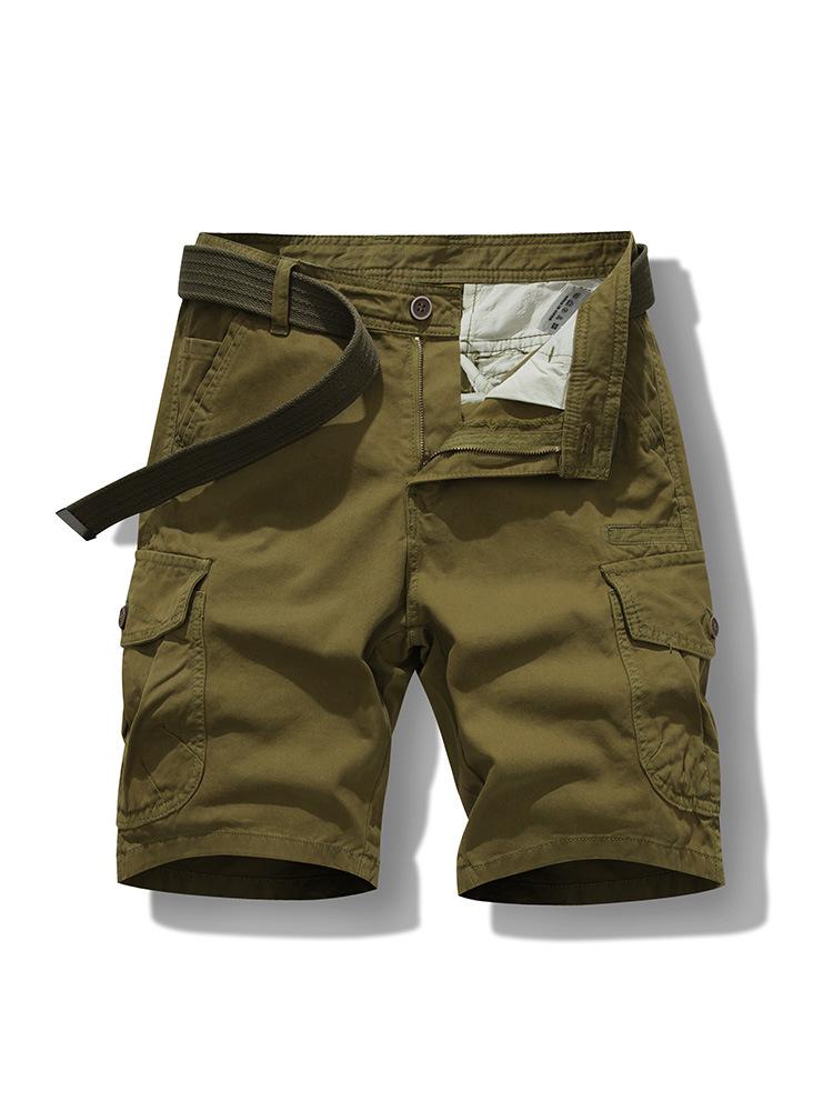 Men s Retro Street Style Multi-Pocket Stretch Cargo Shorts Vintage Washed Cotton Cargo Shorts Straight Leg Cotton Cargo Shorts for Daily & Outdoor Use 29