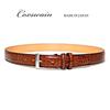 [COXSWAIN] Coxwain Herren Gürtel aus echtem Leder, Braun Krokodilprägung, 30 mm breit, Hergestellt in Japan, CW20203-36