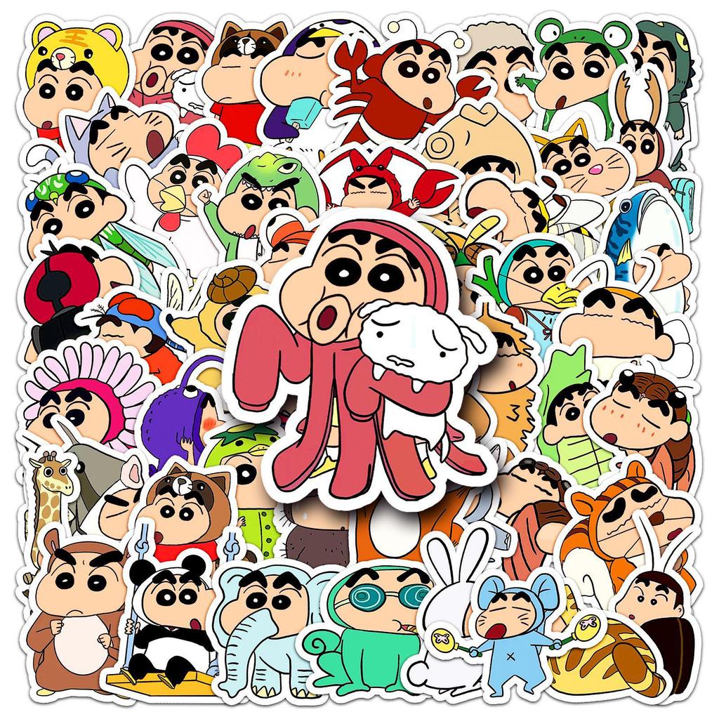 50 Crayon Shin-chan Dress-up Stickers: Cute, Funny, Waterproof Anime Decorations for Phone Cases and Planners.