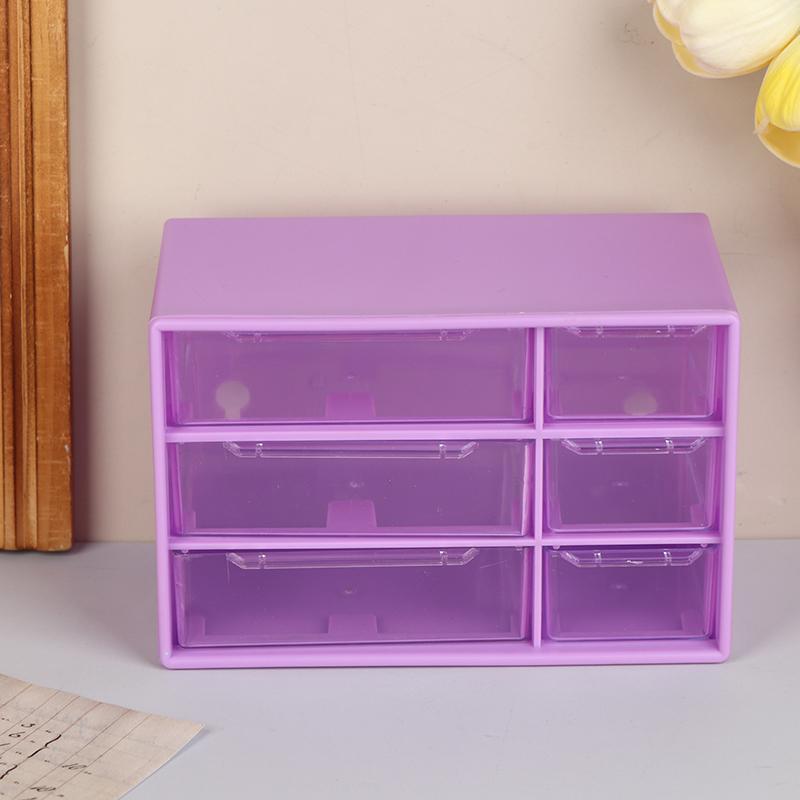 Прозрачный шестисекционный ящик Многослойный настольный ящик для хранения Пылезащитный органайзер для канцелярских товаров и ювелирных изделий