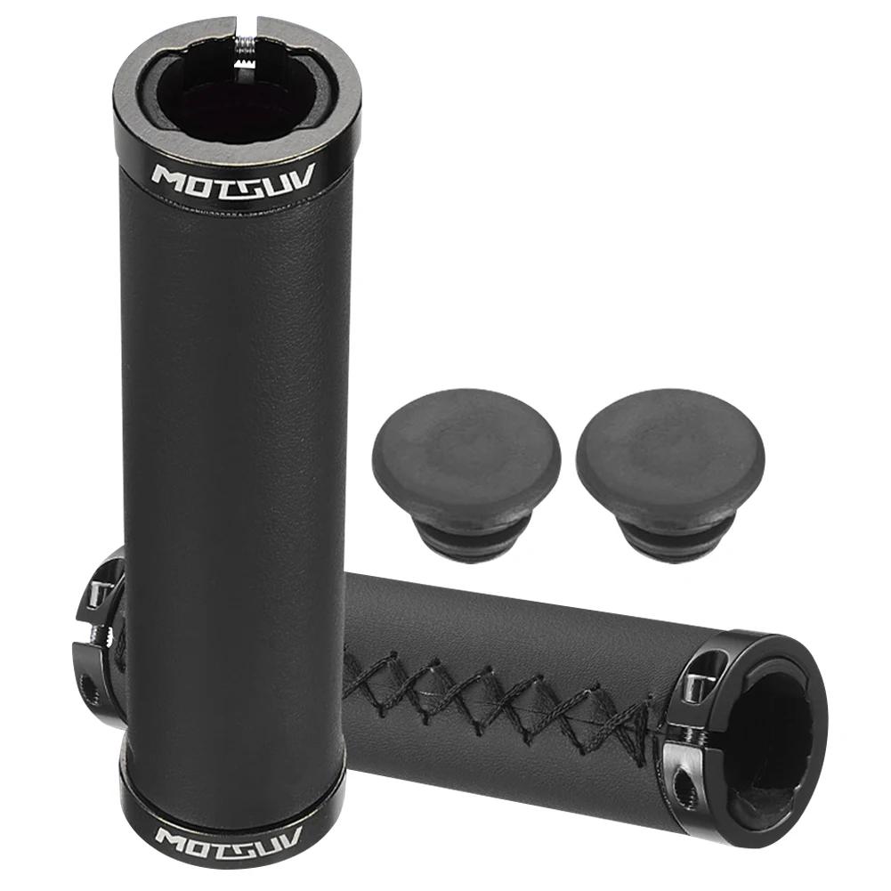 MTB Bike Handle Retro Sewn Grip Double Lock PU Leather Stitched Road Bike Handlebar Grip Bicycle Handle Grip Bicycle Accessories