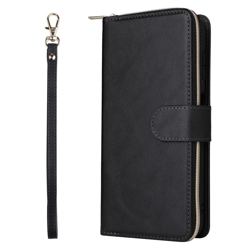 For Samsung Galaxy S23FE/S21FE/A13/A53/A23/M23/M13 Wallet Phone Case, Zipper Flip Card Holder Case Pouch for iPhone 15