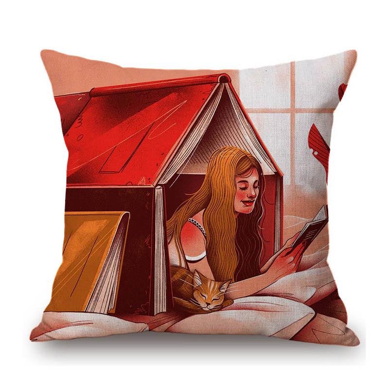 Abstract Oil Painting Pop Art Home Decoration Sofa Throw Pillow Case Cotton Linen Cushion Cover