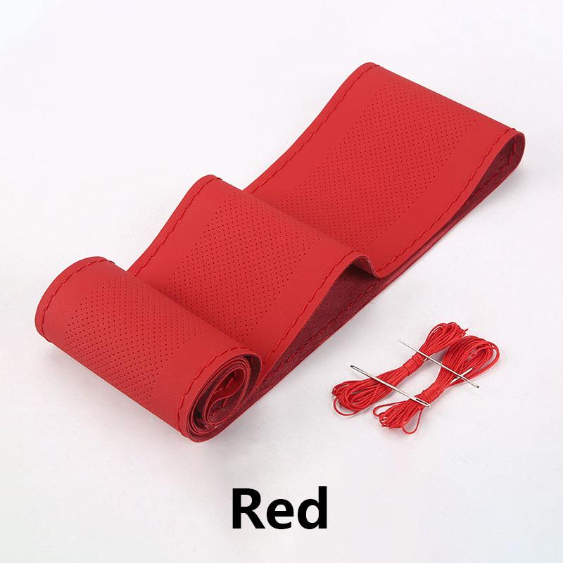 38 cm Auto-Lenkradbezug, Nadeln und Flechtfaden, Kunstleder-Flechtbezug, DIY, weich, rutschfest, Auto-Innenraum