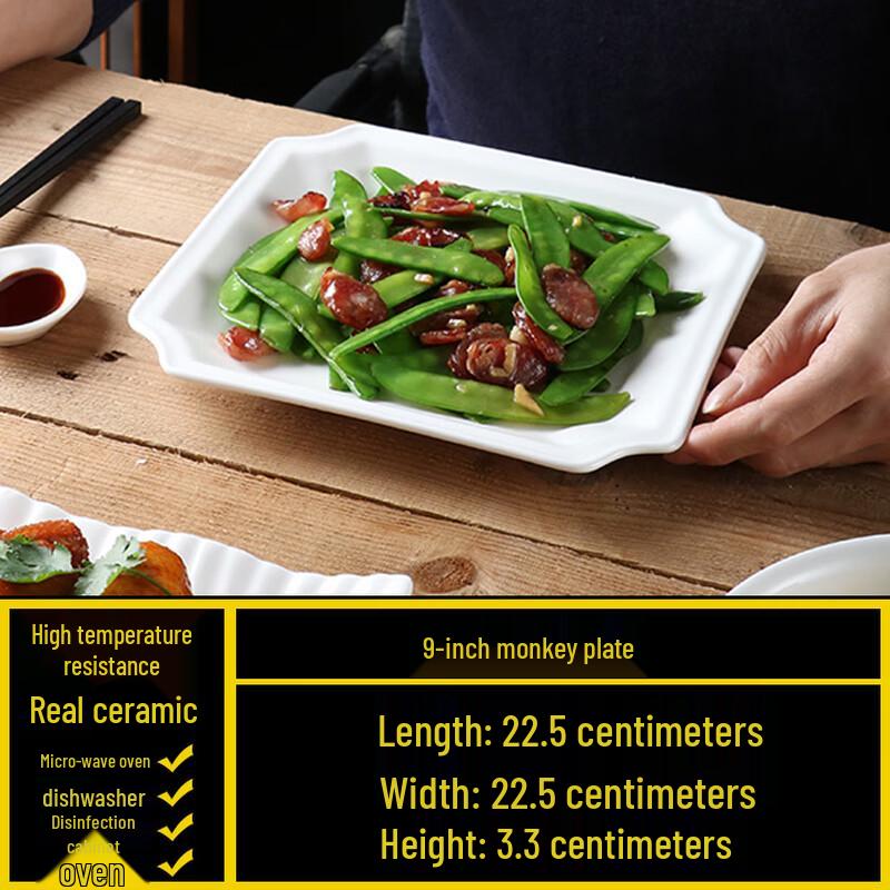 Japanese Style White Rectangular Deep Ceramic Plate