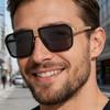 New retro double beam sunglasses men's stainless steel box high-end sunglasses driving polarized glasses mixed batch