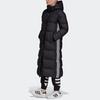 Adidas Originals Long Down Windproof Warm Casual Sports Comfortable Long Hooded Down Jacket Women Jacket Black GD2498