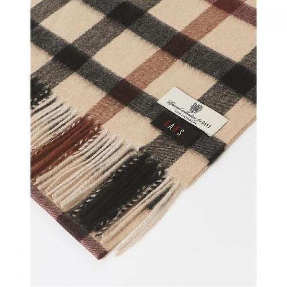 Daks Unisex 100 Cashmere Check Scarf Brown Dbmu5f906w2