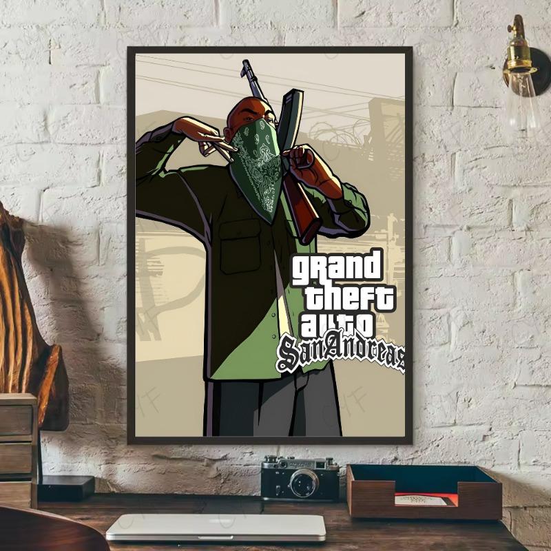 Poster modern joc video G-Grand Theft Auto GTA5 artă HD lipicios de perete impermeabil casă living dormitor bar decorațiune estetică
