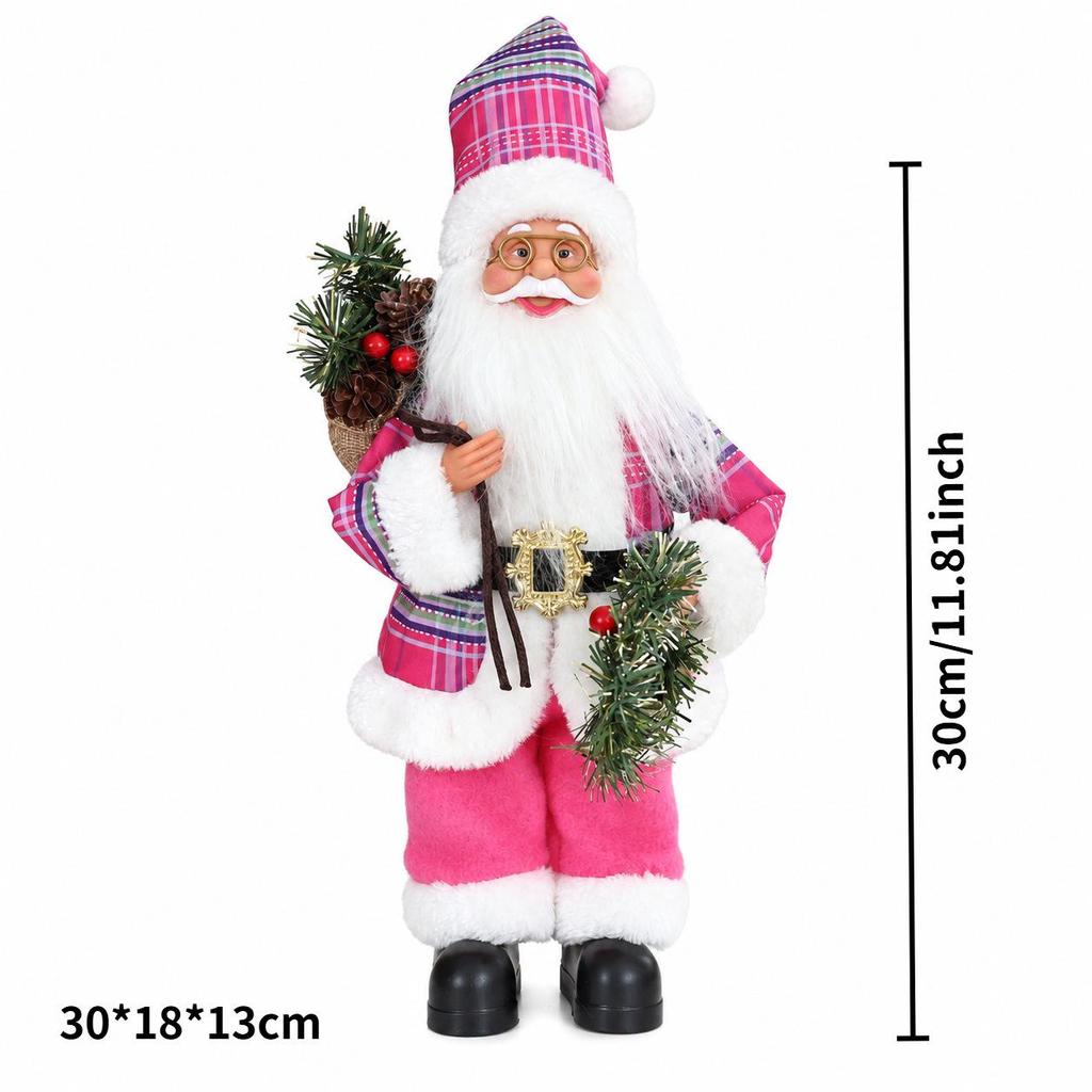 Santa Claus Chef Doll Ornament - Christmas Figure for Home or Window, Festive New Year Decoration