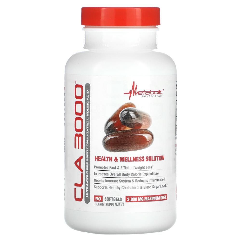 CLA3000 Metabolic Nutrition CLA 3000mg Conjugated Linoleic Acid Softgels 90 Tablets Ingredients: May Be Subject To | 3000mg 90 Tablets