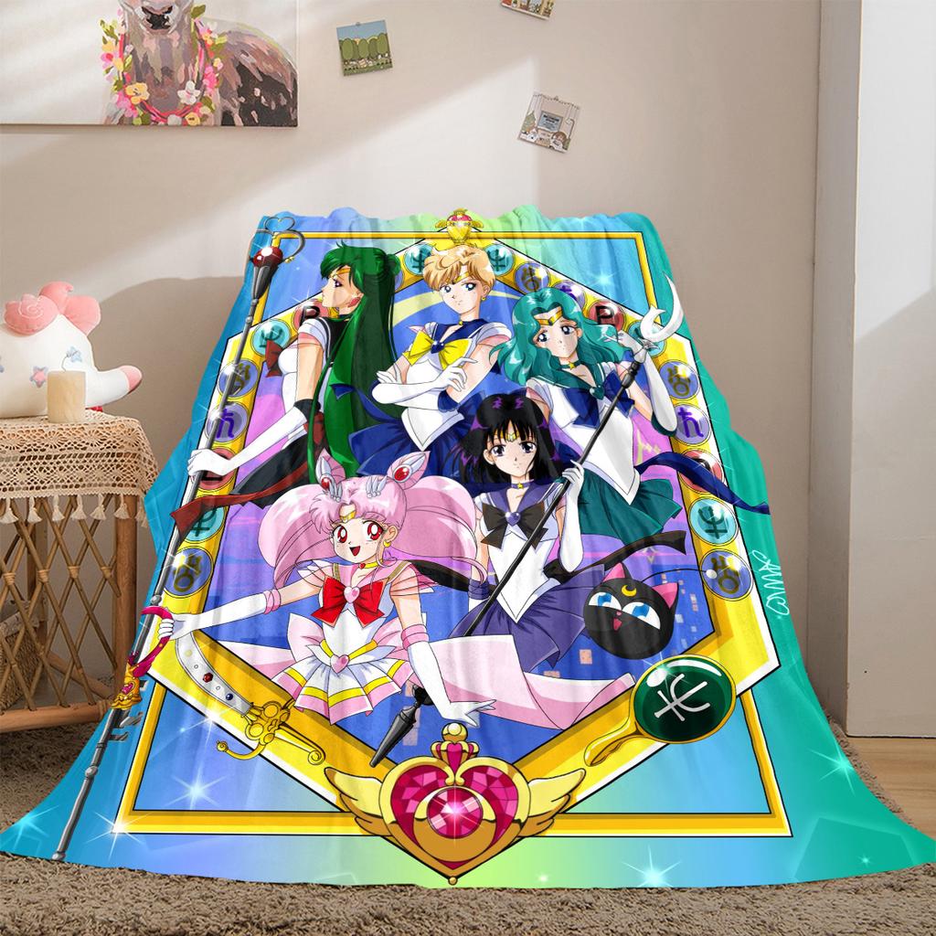 Japanese anime cute cartoon theme Sailor Moon Tsukino Usagi blanket suitable for home beds, sofa covers, office nap, outdoor warm blankets O8