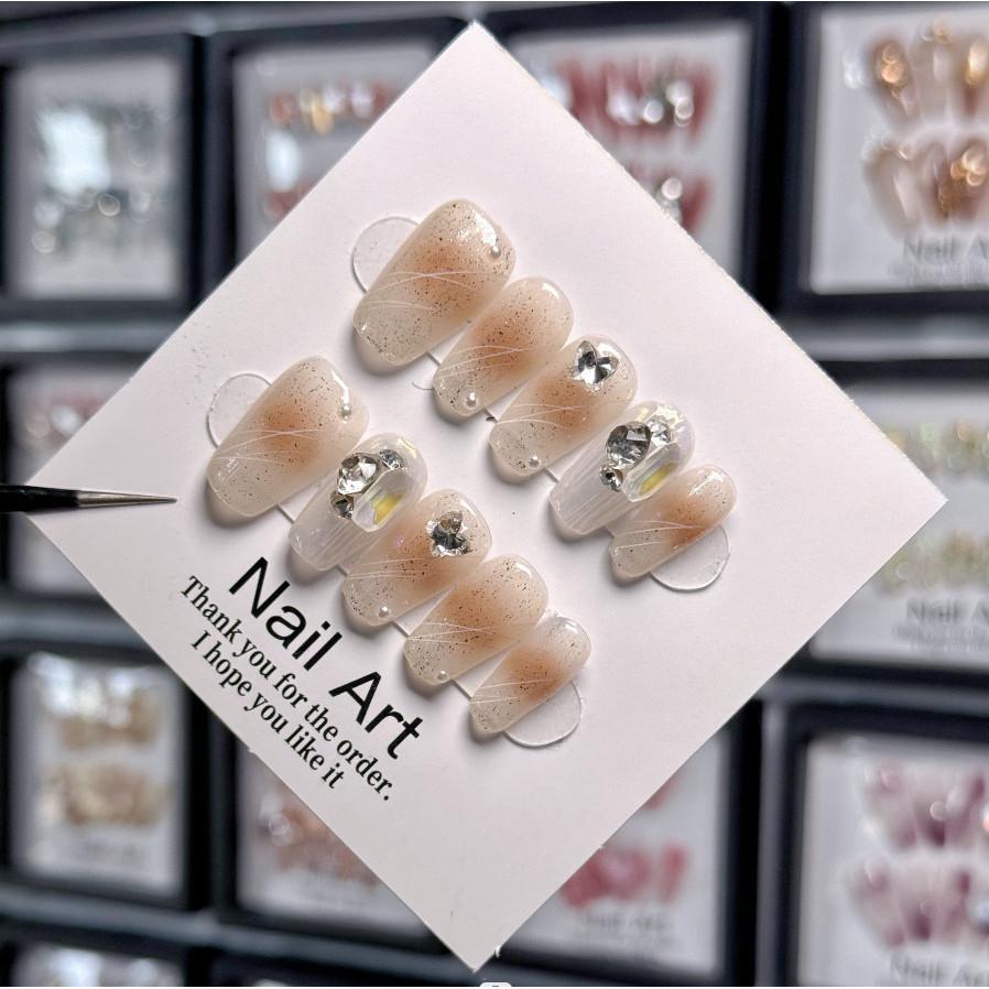 

Long Luxurious Island Iced Tea Nail Art Pieces Adorned With Style Detachable XS