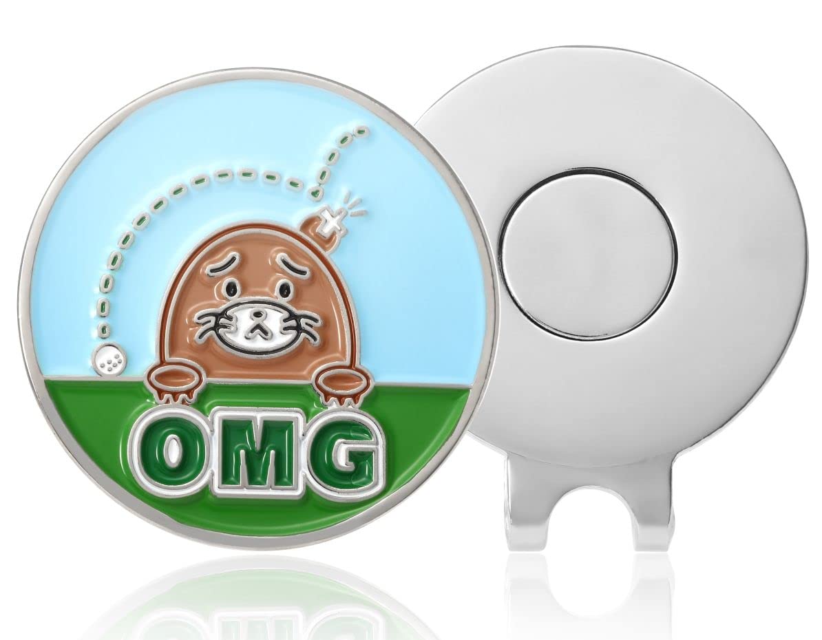 Golf Marker Magnet with Hat Clip Mole Oh my god!