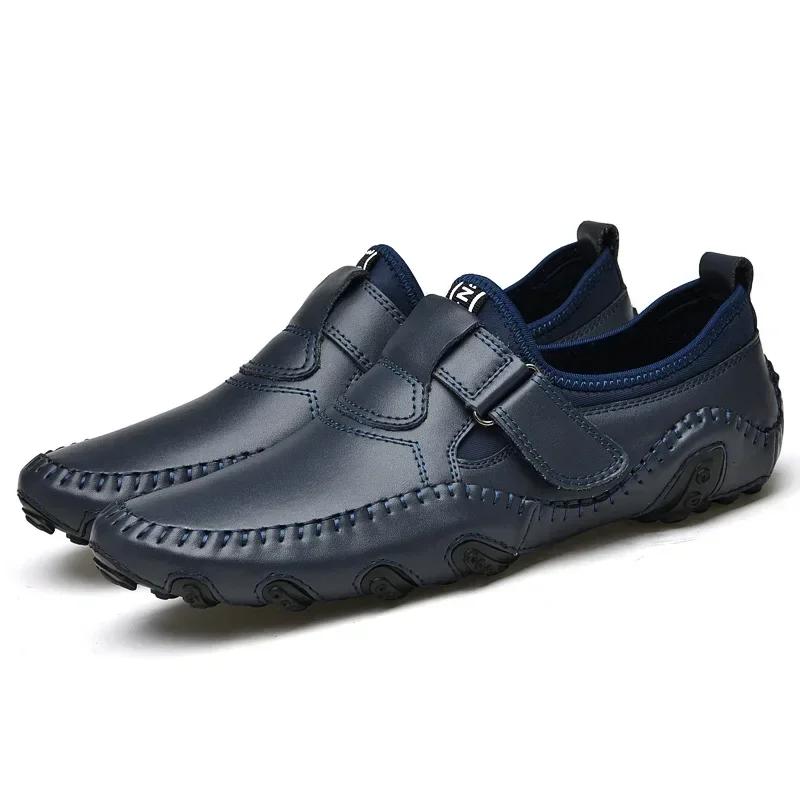 Genuine Leather Men Casual Shoes Handmade Italian Soft Hollow Out Leather Shoes for men Breathable Summer Driving Shoes