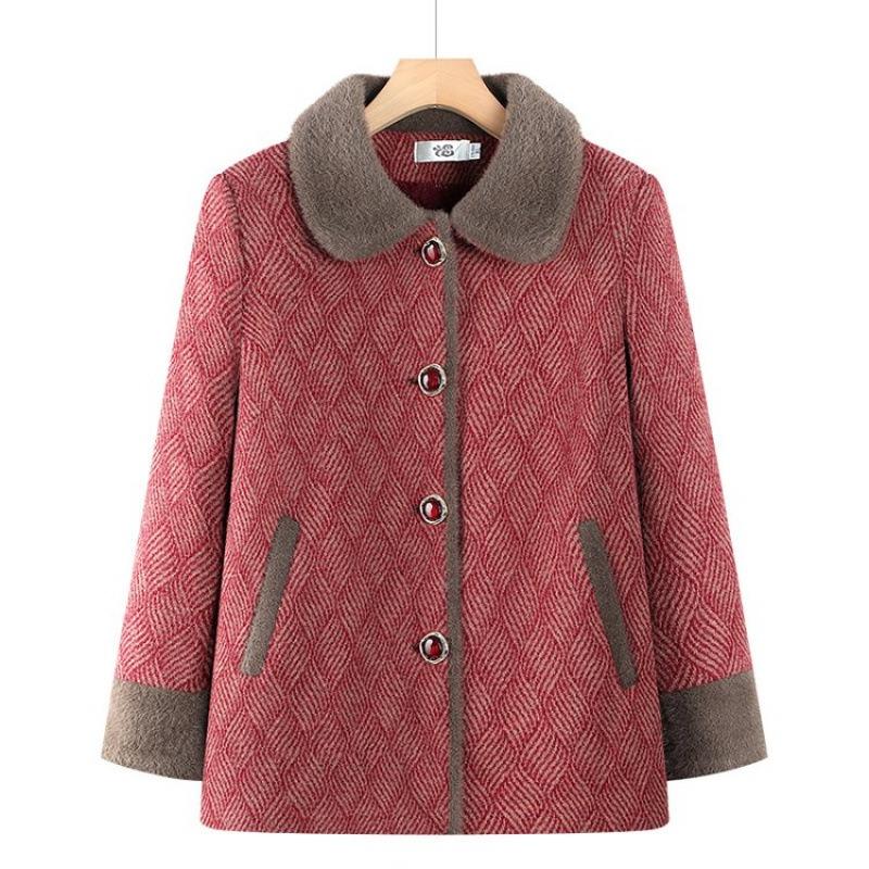 Winter Nerz Fleece Jacke Fleece Verdickt Damen Thermotop Alte Dame Baumwollgepolsterter Mantel