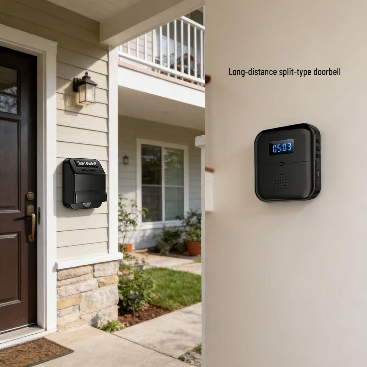 Беспроводной датчик дверного звонка дальнего действия для дома, оповещение о посетителе на первом этаже, напоминание на втором этаже Transmitter (Pairing Required)