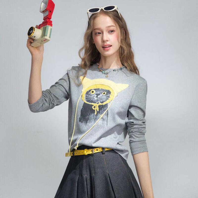Women's Casual Round-Neck Animal Print Long-Sleeve T-Shirt