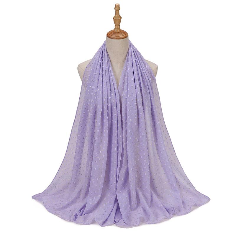 Stamping Chiffon Hijabs For Women Plain Bubble Pearl Scarf Head Hijab Wrap Solid Shawls Headband Foulard Femme Muslim Hijab