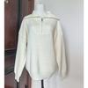 Half Zipper Knitted Sweater Autumn and Winter Fashion Lapel Simple Casual Temperament Large Size Sweater Women